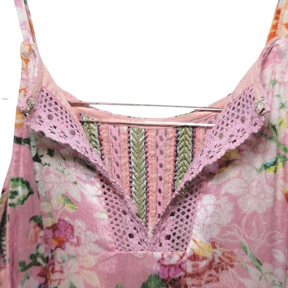 Anthropologie Bhanuni By Jhoti Yuko Floral Halter Dress Beaded Pink Blue Maxi 4 - Picture 11 of 16